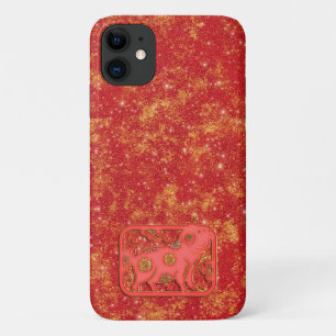 Rood Goud Maan Chinees Nieuwjaar Dierriem Varken Case-Mate iPhone Case