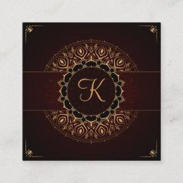 Rood Goud Mandala Elegante Yoga Instructeur Vierkante Visitekaartje