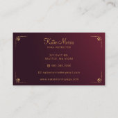 Rood Goud Mandala Elegante Yoga Instructeur Visitekaartje (Achterkant)