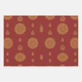 Rood Goud Mandala Monogram Indiase bruiloft Inpakpapier Vel (Voorkant)
