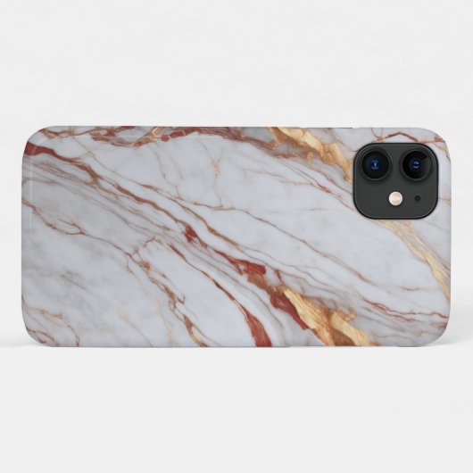 rood goud marmer Case-Mate iPhone case (Achterkant (horizontaal))