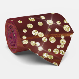 Rood & Goud Marmeren Glitter Necktie Stropdas