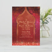 Rood & Goud Marokkaans Arabian Nights Vrijgezellen Kaart (Staand voorkant)