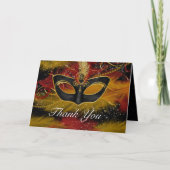 Rood & Goud Masker Masquerade Dank u kaart (Voorkant)