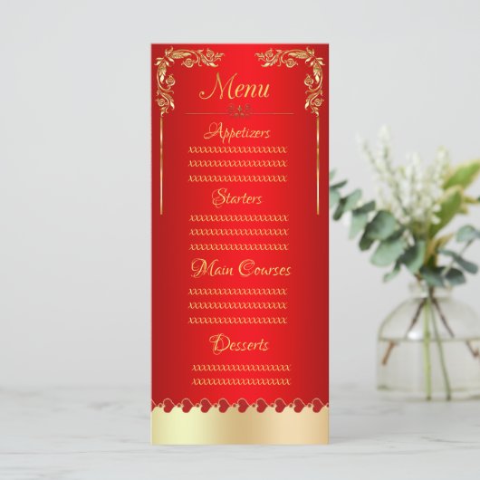 Rood goud menu (Staand voorkant)