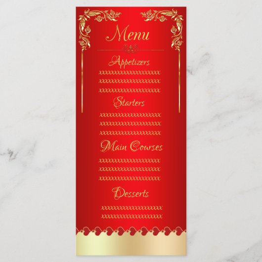 Rood goud menu (Voorkant)