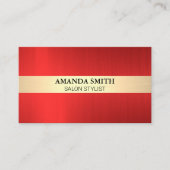 Rood Goud Metaal Borstelig Visitekaartje (Voorkant)