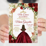 Rood & Goud Mexicaans Mis Quince XV Anos Vlinder Kaart<br><div class="desc">Rood & Goud Mexicaanse Charra Mis Quince XV Anos Vlinder. Rode Quinceañera.</div>