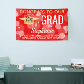 Rood Goud Modern Bubbles Congrats Afstudeerder Afs Spandoek (Beurs)