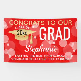 Rood Goud Modern Bubbles Congrats Afstudeerder Afs Spandoek