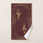 Rood & Goud Muziekhanddoeken - The Treble Clef: Bad Handdoek (Handdoek)