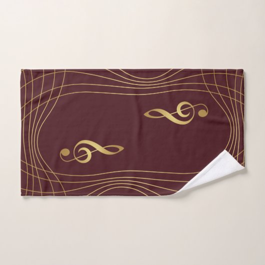 Rood & Goud Muziekhanddoeken - The Treble Clef: Bad Handdoek (Handdoek)