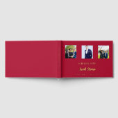 Rood goud naam script foto Afstuderen Gastenboek (Volledig)