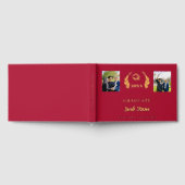 Rood goud naam script foto Afstuderen Gastenboek (Volledig)