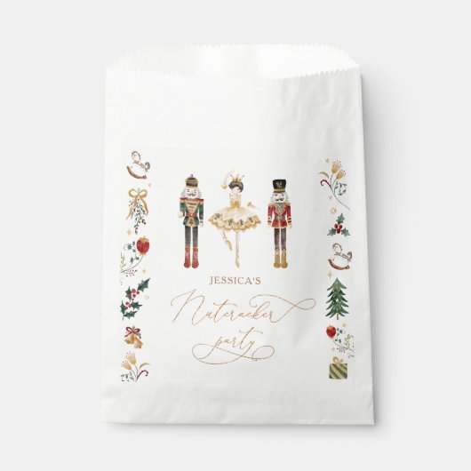 Rood goud Notenkraker ballerina kids verjaardagsfe Bedankzakje (Voorkant)