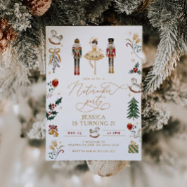 Rood goud Notenkraker ballerina kids verjaardagsfe Kaart