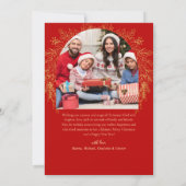 Rood Goud Notenkraker Foto Vrolijk Kerstfeest Feestdagenkaart (Achterkant)