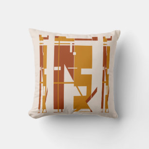 Rood goud op Beige Southwest Tribal Art Mozaïek Kussen