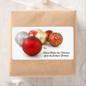 Rood, Goud Ornament Custom Christmas Gift Label La (Insitu)