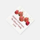 Rood & Goud Ornament Kerstfeest Servetten (Hoek)