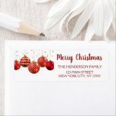 Rood & Goud Ornament Kerstvakantie Etiket (Insitu)