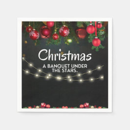 ROOD Goud Ornamenten Vrolijk kerstfeest Servet