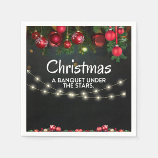 ROOD Goud Ornamenten Vrolijk kerstfeest Servet