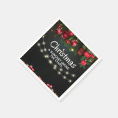 ROOD Goud Ornamenten Vrolijk kerstfeest Servet (Hoek)