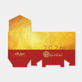 Rood Goud Paard Papercut 2026 PFBT Bedankdoosjes (Uitgevouwen)