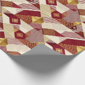 Rood & Goud Patchwork Kerst Inpakpapier (Hoek)