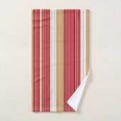 Rood Goud Pinstripe Kerstpatroon#28 ID1009 Bad Handdoek (Handdoek)