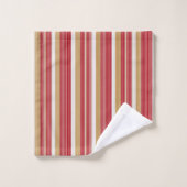 Rood Goud Pinstripe Kerstpatroon#28 ID1009 Bad Handdoek (Wasdoekje)