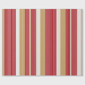 Rood Goud Pinstripe Kerstpatroon#28 ID1009 Cadeaupapier (Vlak)