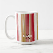 Rood Goud Pinstripe Kerstpatroon#28 ID1009 Koffiemok (Links)