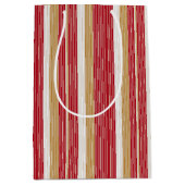Rood Goud Pinstripe Kerstpatroon#28 ID1009 Medium Cadeauzakje (Voorkant)
