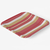 Rood Goud Pinstripe Kerstpatroon#28 ID1009 Papieren Bordje (Gebogen)