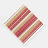 Rood Goud Pinstripe Kerstpatroon#28 ID1009 Servet (Hoek)