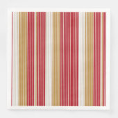Rood Goud Pinstripe Kerstpatroon#28 ID1009 Servet (Voorkant)