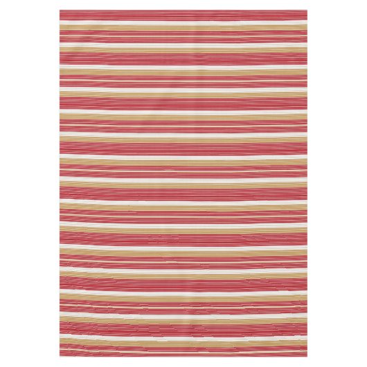 Rood Goud Pinstripe Kerstpatroon#28 ID1009 Tafelkleed (Voorkant)
