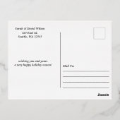 Rood Goud Plaid 6 foto's Collage Kerstmis Folie Feestdagen Briefkaart (Achterkant)