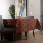 Rood Goud Plaid Monogram Kerst Tartan Tafelkleed