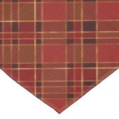 Rood Goud Plaid Monogram Kerst Tartan Tafelkleed (Gekanteld)