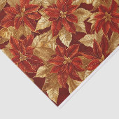 Rood Goud  Poinsettias Kerst Tissuepapier (Detail)