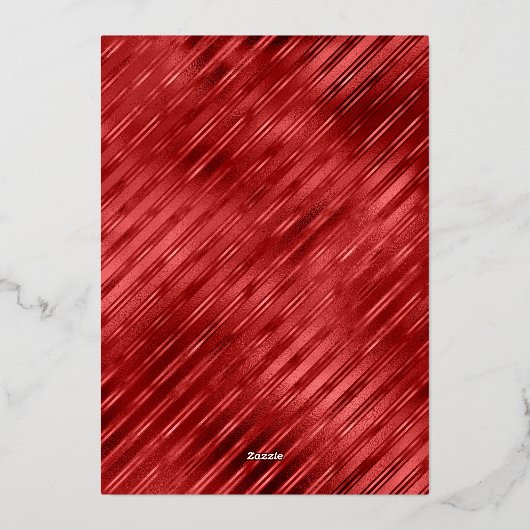 Rood Goud Prettig Kerstfeest  Folie Feestdagenkaart (Achterkant)