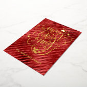 Rood Goud Prettig Kerstfeest  Folie Feestdagenkaart (Gedraaid)