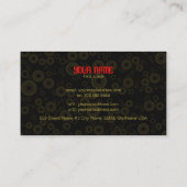 Rood & Goud Retro Cirkel Willekeurig Patroon Visitekaartje (Achterkant)