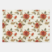 Rood Goud Rozen  Inpakpapier Vel (Voorkant 3)