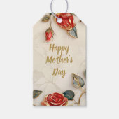 Rood Goud Rozen  Moederdag Cadeaulabel (Voorkant)