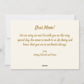 Rood Goud Rozen Moederdag Kaart (Achterkant)