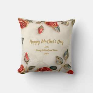 Rood Goud Rozen  Moederdag Kussen